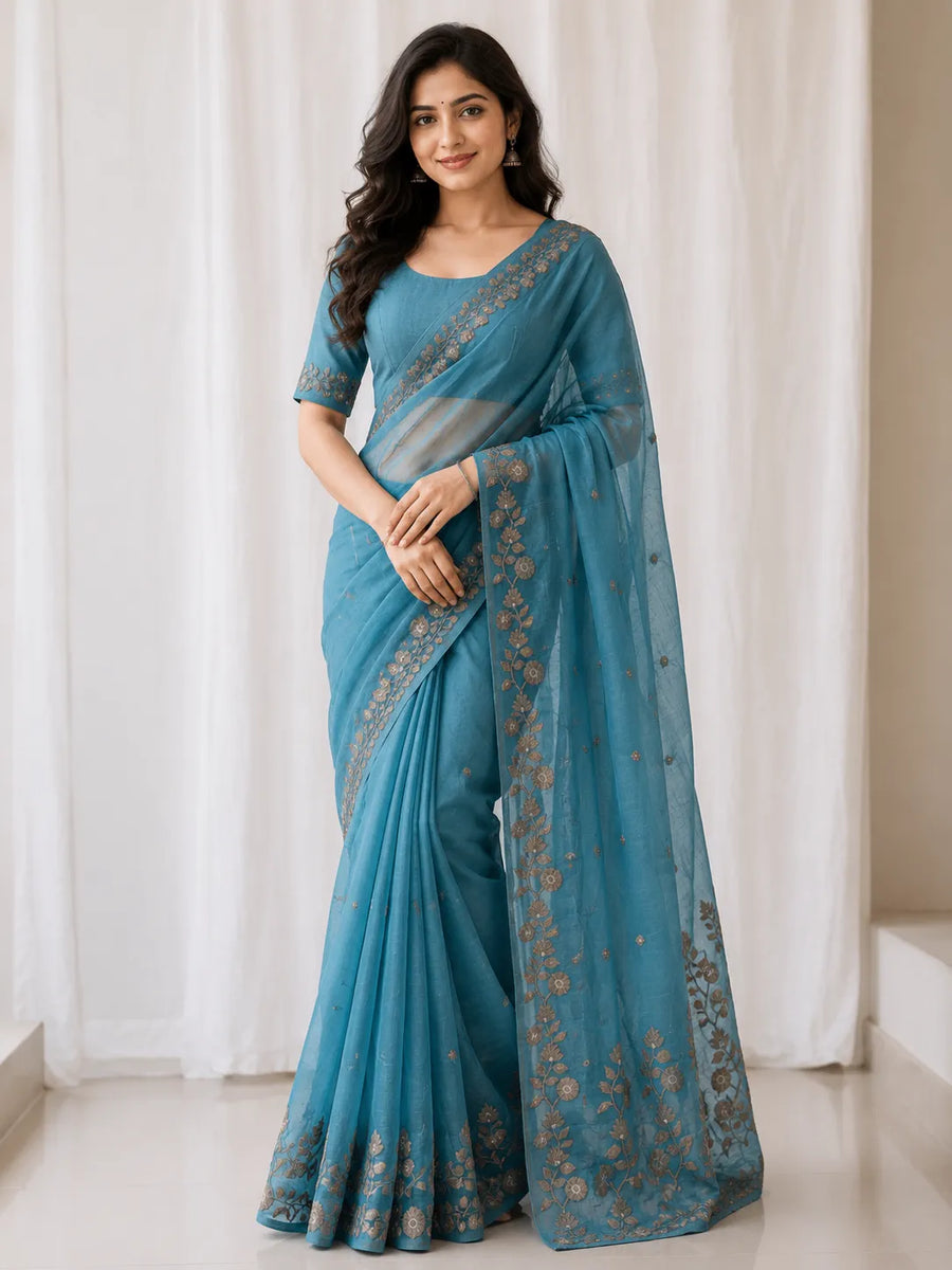 Cotton Jamdani Jacquard Border Pallu Tassels Elegant Premium Timeless Saree Set